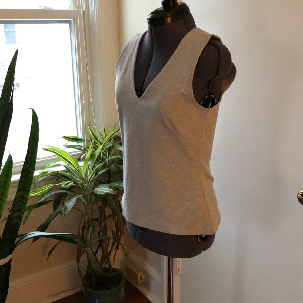 J. Crew gray V-Neck shell with back zipper.